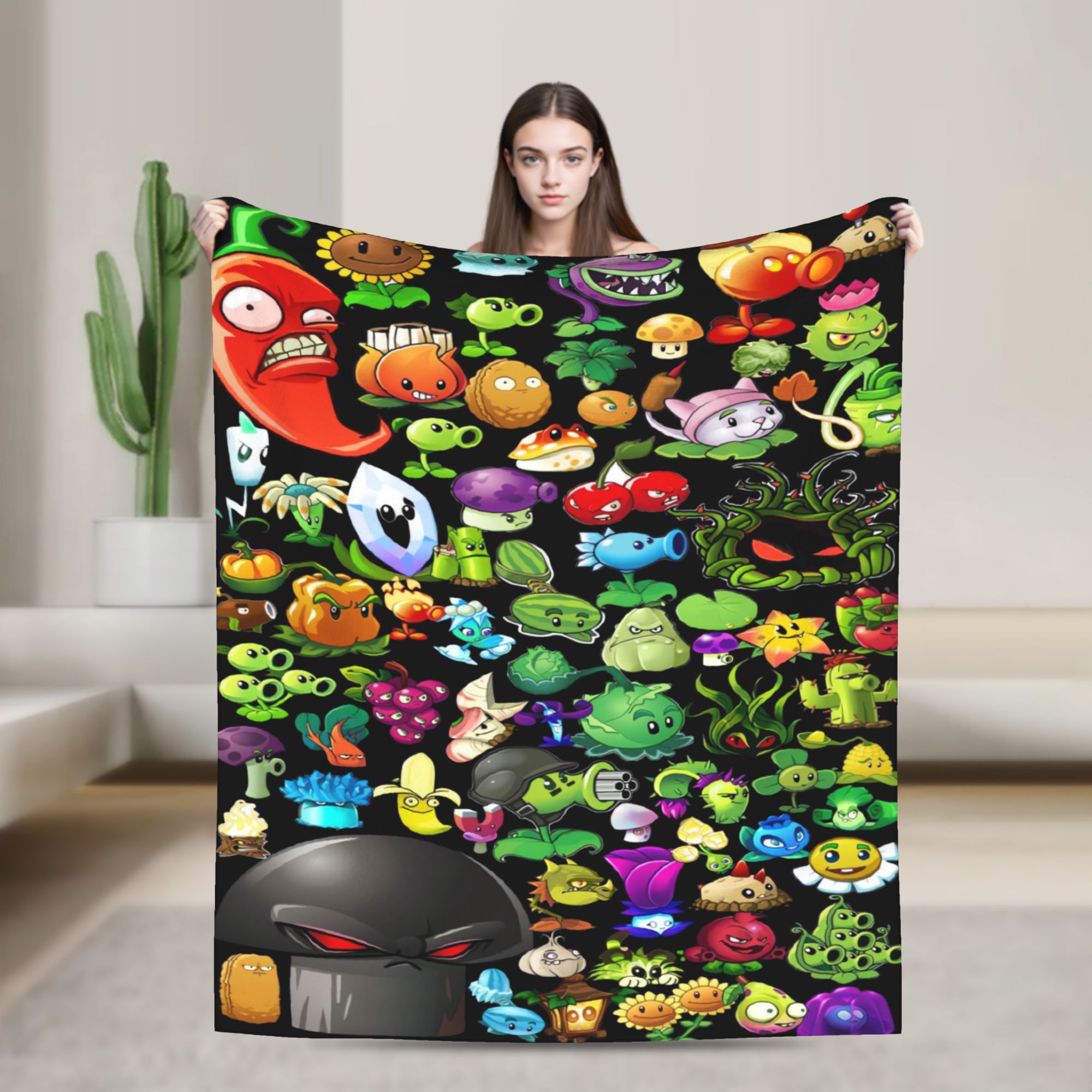 Outdoor Camping Games For Adults - بطانية دافئة للغاية بتصميم لعبة P-Plants-vs-Zombies،