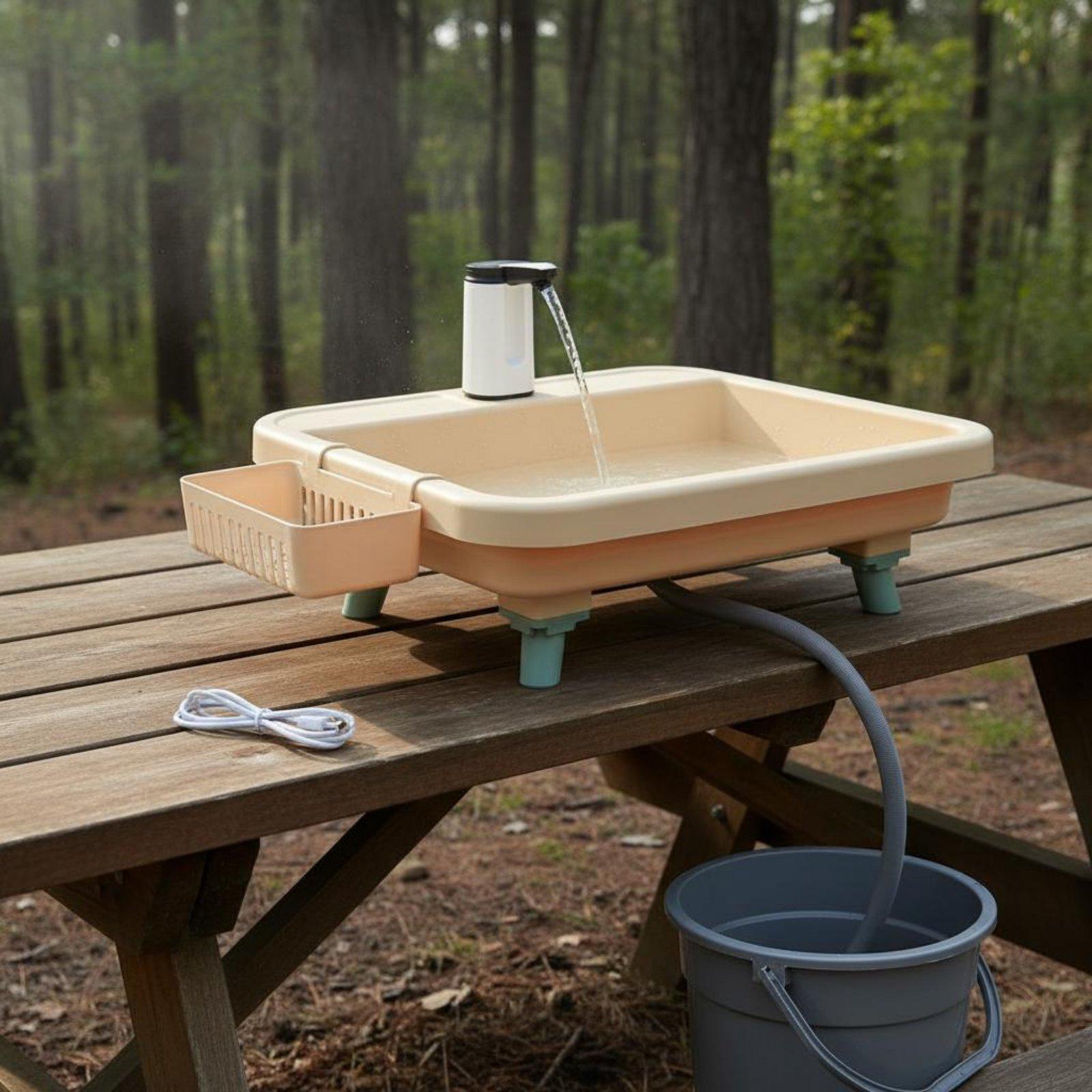 حوض غسيل محمول للتخييم في الهو - مراجعة Outdoor In Camping وسعره