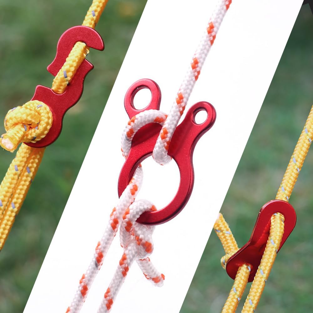 20 قطعة من مشابك شد حبال الخيا - مراجعة Outdoor Camping Extension Cord وسعره