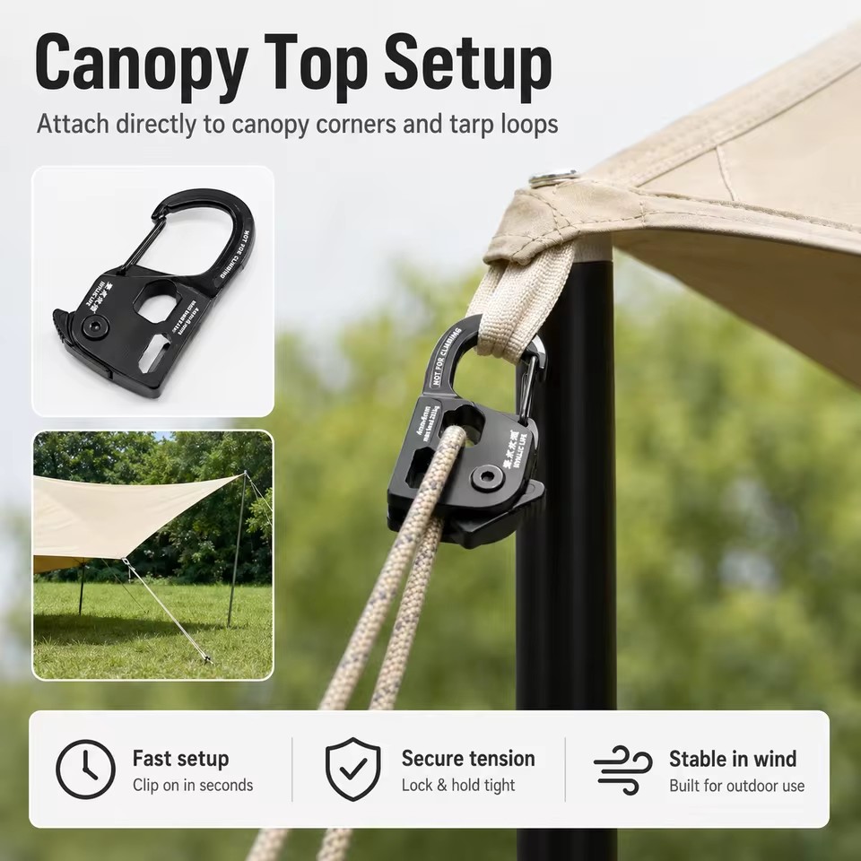 مشد حبل خيمة من سبائك الألومني - مراجعة Outdoor Camping Extension Cord وسعره