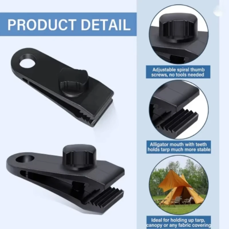 5/10/20/50 قطعة مشابك خيام شدي - مراجعة Outdoor Camping Extension Cord وسعره