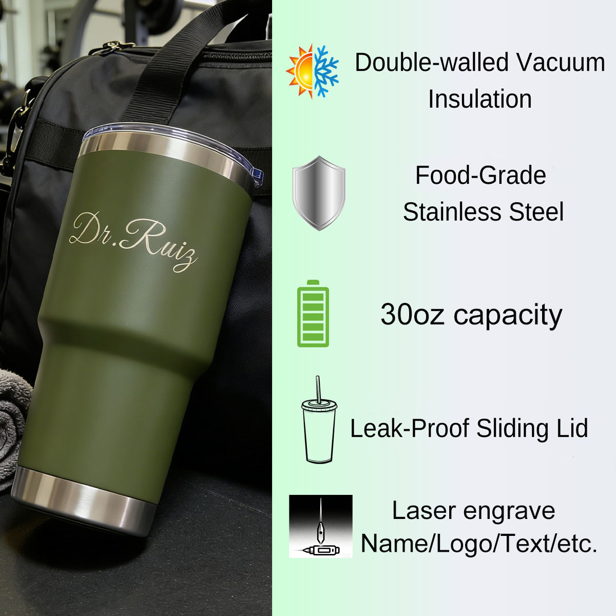كوب معزول حراريًا مخصص سعة 30  - مراجعة Vacuum Insulated Flask وسعره