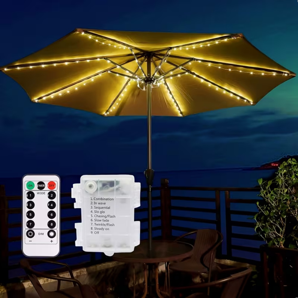 مصباح مظلة خارجي لاسلكي مع 104 - مراجعة Outdoor Camping Umbrella وسعره