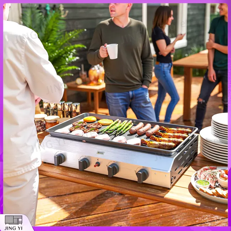 شواية غاز محمولة مع سطح غير لا - مراجعة Outdoor Camping Griddle وسعره