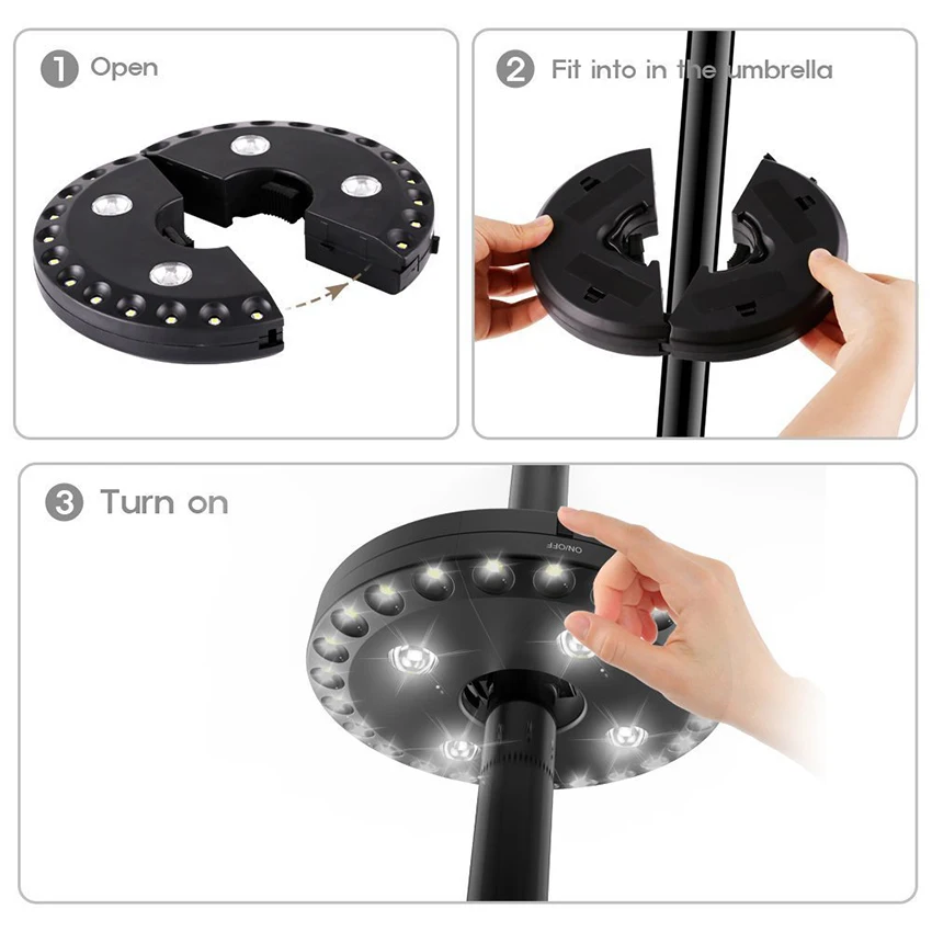 مصباح عمود مظلة فائق السطوع ،  - مراجعة Outdoor Camping Umbrella وسعره