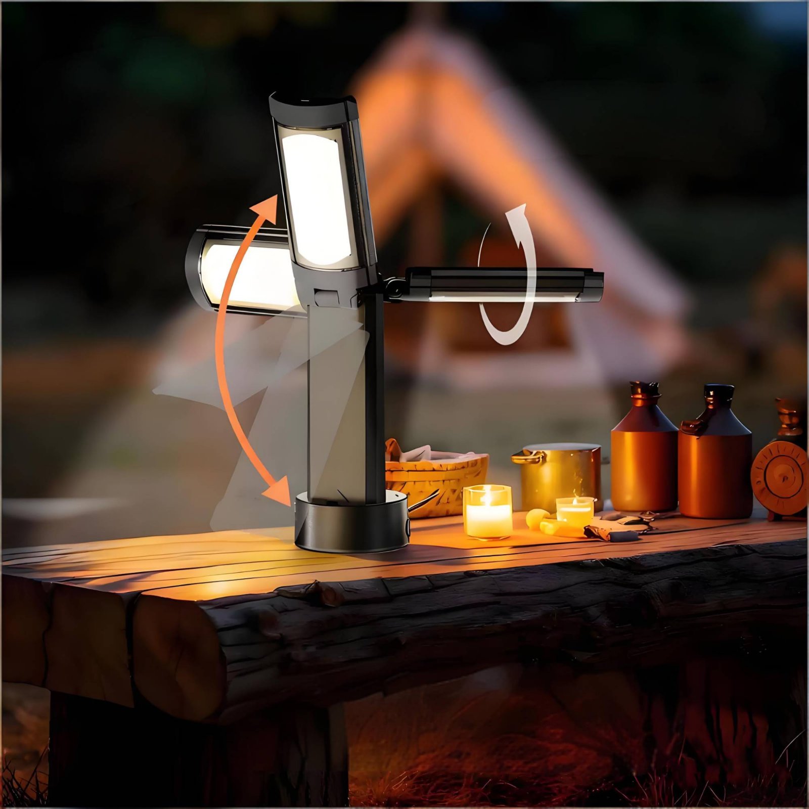 مصباح خيمة تلسكوبي قابل للتعدي - مراجعة Outdoor Camping Lights وسعره